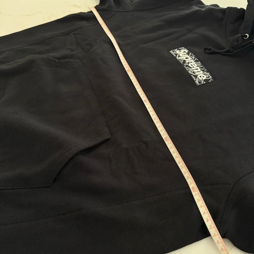 Supreme Bandana Box Logo Hoodie Hooded Sweatshirt Black FW19 Size Large - Picture 7 of 8